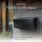 NACH Black Envelope Wall Mount Mailbox, Rust Resistant Metal Mailbox, Mailboxes - Image 2