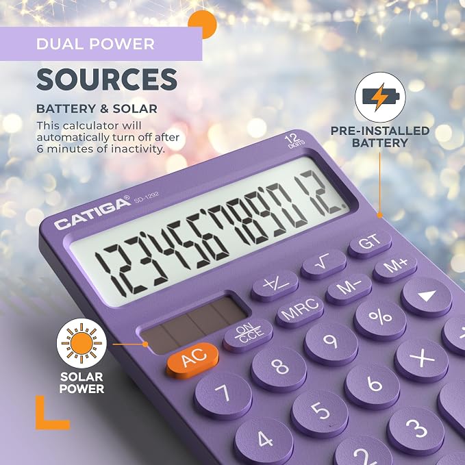 CATIGA 12 Digit Desktop Calculator Basic Desk Calculator - Image 5