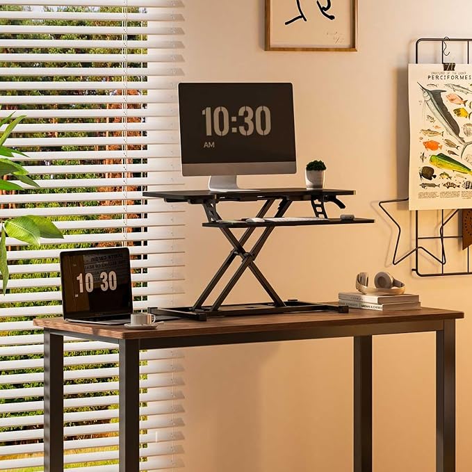 FLEXISPOT 32-inch Height Adjustable Standing Desk Converter, Quick Sit to Stand - Image 2