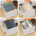 SUXXAN 2 Drawers Mobile File Cabinet, Metal Under Desk Cabinet - Image 5