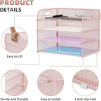 Marbrasse 2 Pack 4 Tier Paper Organizer Letter Tray - Image 4