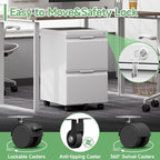 LONGLINK 2 Drawer Mobile File Cabinet - Image 6