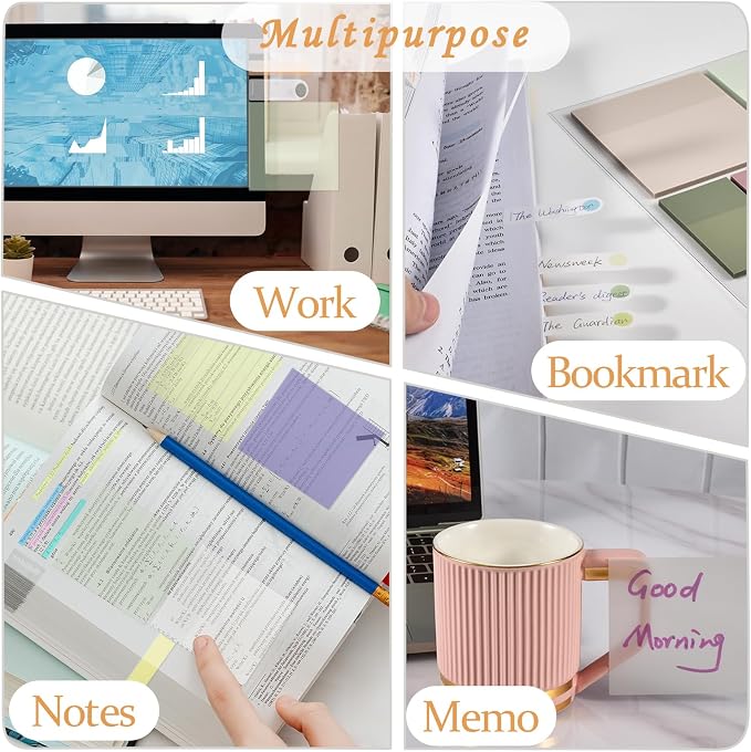 BAYTORY 700 Sheets Transparent Sticky Notes - Image 7