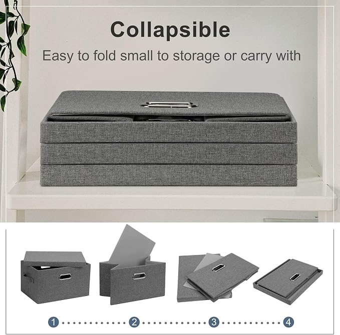 Graciadeco Medium 15" 21 Quart Collapsible Stackable Storage Bins - Image 4