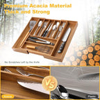oridom Large Premium Acacia Silverware Organizer - Image 4