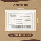 7x10 Shipping Label Sleeves 300 Pack- Strong Adhesive Back - Image 2