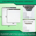 100 Pack Secure Seal White Poly Mailers - Image 3