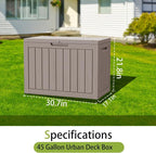 Decksplore 45 Gallon Outdoor Storage Box Waterproof Lockable Resin Deck Box - Image 5
