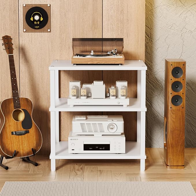 LELELINKY 3-Tier AV Media Player Stand Set of 2, Wooden TV Stand, Game Console - Image 8