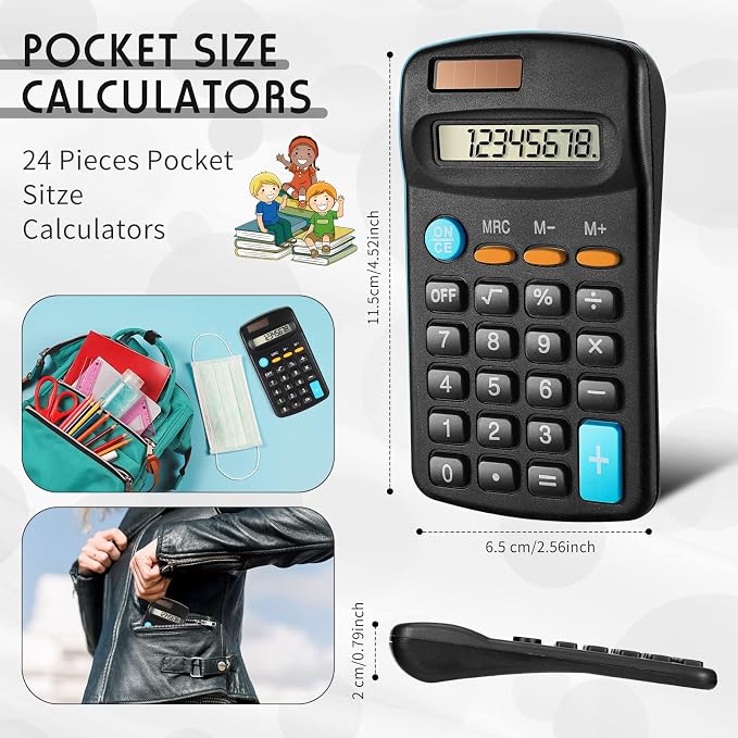 Flutesan 24 Pieces Basic Mini Calculators Bulk - Image 2