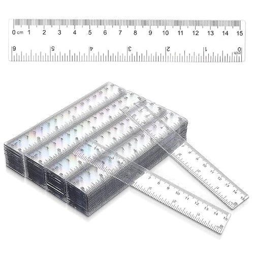 150 Pcs 6 Inch Ruler Clear Plastic Rulers Bulk by DIVINA+VITAE