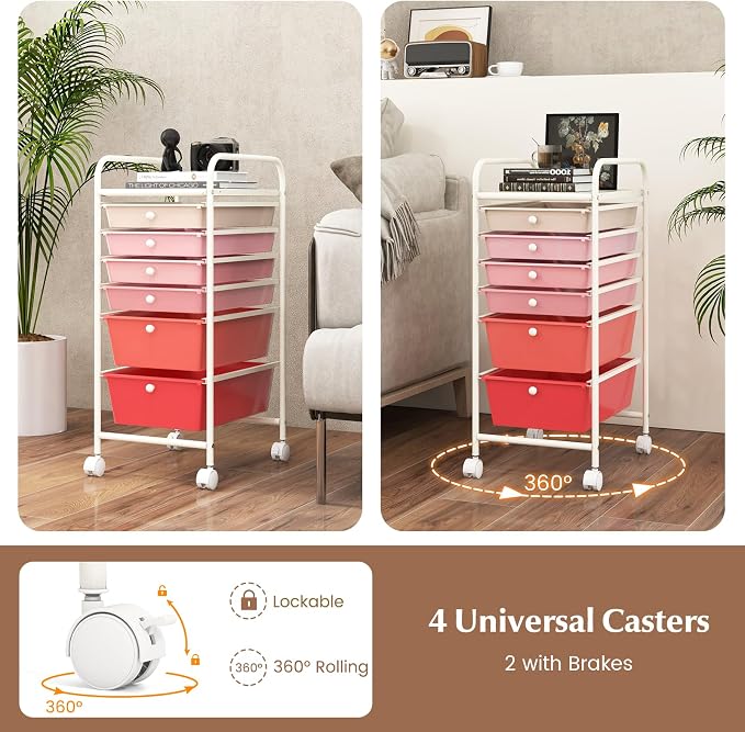 RELAX4LIFE 6-Drawer Rolling Storage Cart - Image 5