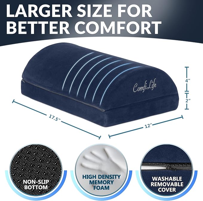 ComfiLife Foot Rest for Under Desk at Work – Adjustable Height Memory Foam Foot - Image 4