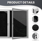72"x36" Lockable Enclosed Bulletin Board, Outdoor Flet Weather-Resistant - Image 5
