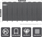 Cocosica 8 Panel Room Divider, 6Ft Folding Privacy Screen, Tall - Image 3