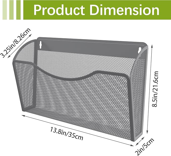 EasyPAG Single Pocket Wall File Organizer, Mesh Hanging File Folder Organizer - Image 4