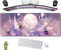 Cool Kawaii Pastel Purple Floral Desk Mat Mouse Pad Large Gaming Mousepad by DCJJM