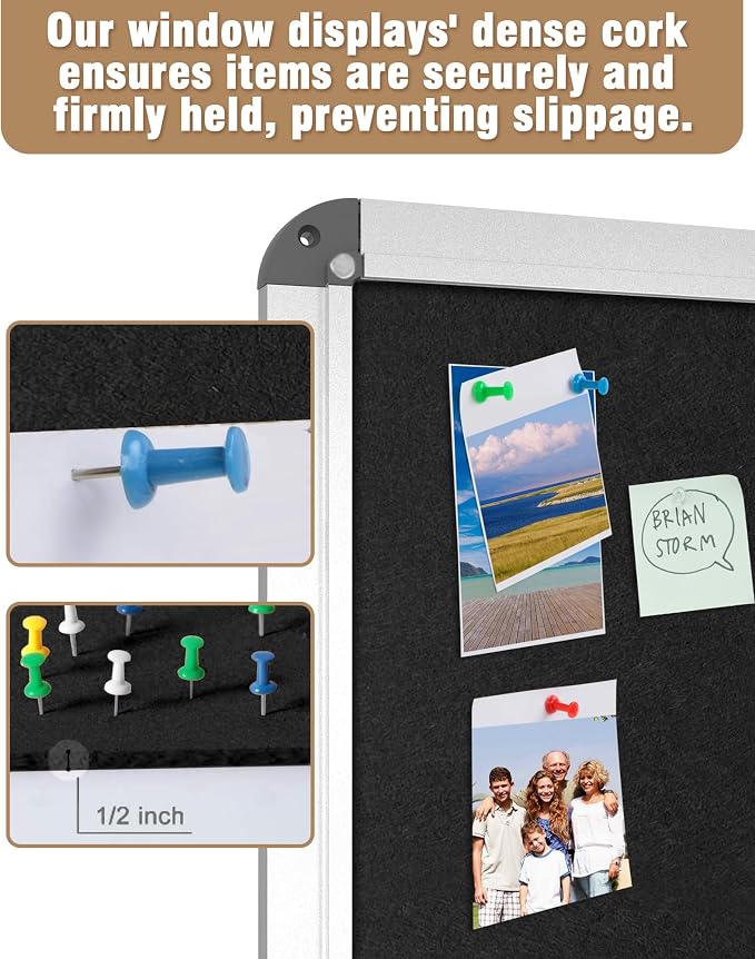 Mifuro 36"x24" Enclosed Bulletin Board, Lockable Weather-Resistant Aluminum - Image 6