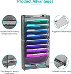 VEESUN 10 Tier Hanging Wall File Organizer, Wall File Holder Organizer Mounted - Image 3