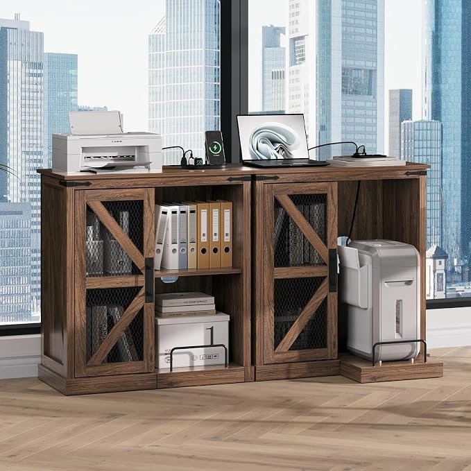 JOINICE, Printer Stand with Storage, File Cabinet with Socket and USB Charging - Image 6