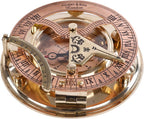 Brass Sundial Compass in Leather Case – Unique Nautical Gifts - Image 3