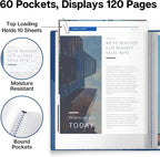 Dunwell Presentation Binder 60-Pocket, Displays 120 Pages, 8.5x11 Portfolio - Image 3