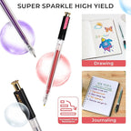 ZSCM Retractable Super Glitter Gel Pens, 24 Colors Large Capacity Metallic - Image 5