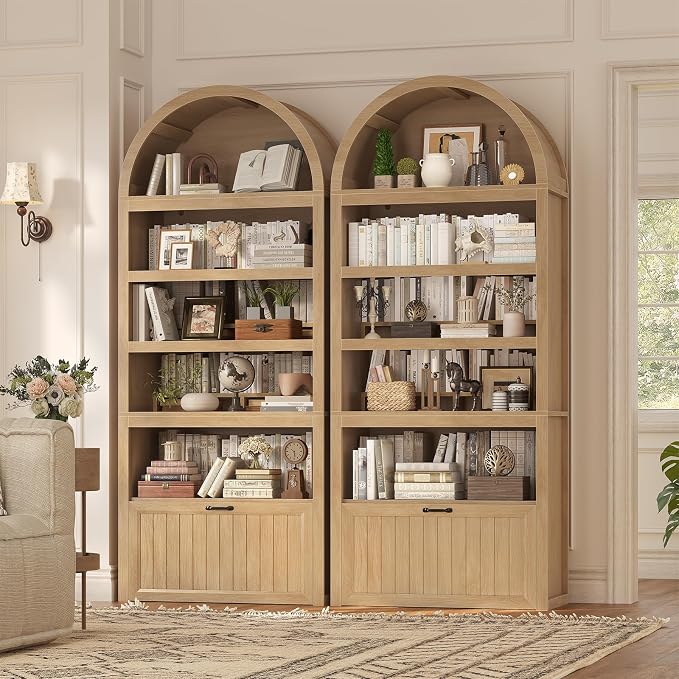 81" Tall Arched Cabinets, Bookcase - Image 9