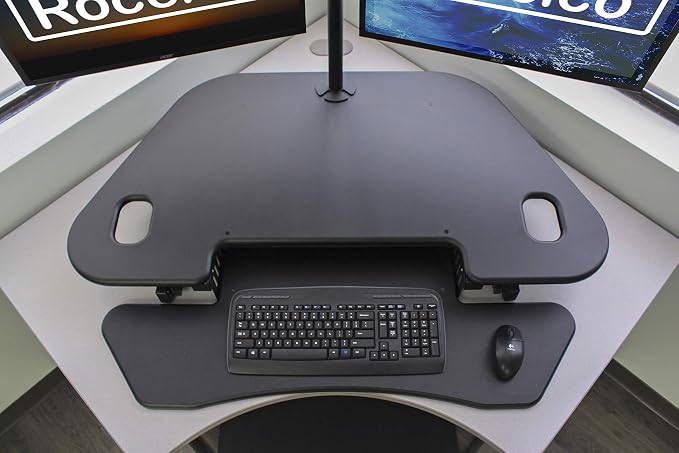 Rocelco 46" Height Adjustable Corner Standing Desk Converter - Image 7