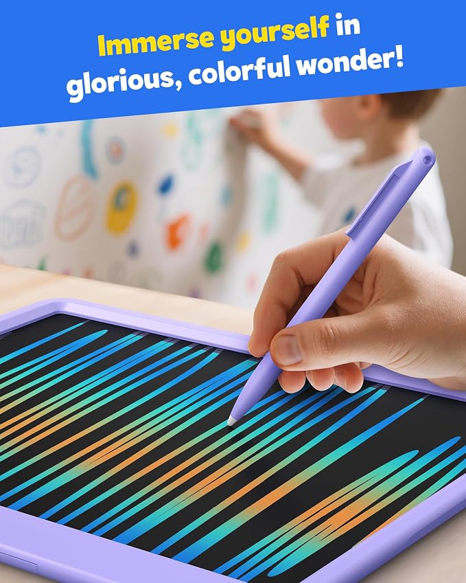 TEKFUN LCD Writing Tablet Doodle Board, 12inch Colorful Drawing Travel - Image 4