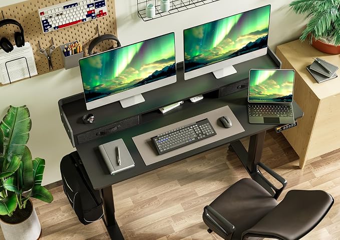 Claiks Standing Desk with Drawers, Stand Up Electric Standing Desk Adjustable - Image 2