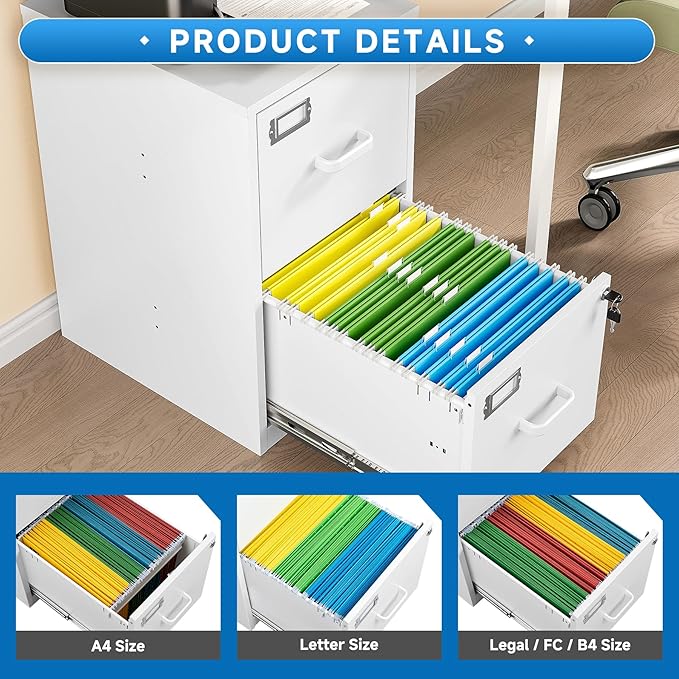 BYNSOE 2 Drawer File Cabinet - Image 5