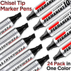 Thenshop 24 Pack Jumbo Permanent Markers Bulk: Large Chisel Tip Permanent - Image 4
