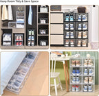 KEFA XL Shoe Storage Box, 6 PACK Shoe Boxes Clear Plastc Stackable Organizer - Image 2