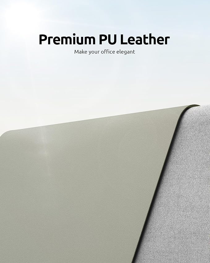 YSAGi Leather Desk Pad Protector, Office Desk Mat, Large Mouse Pad, Non-Slip PU - Image 2