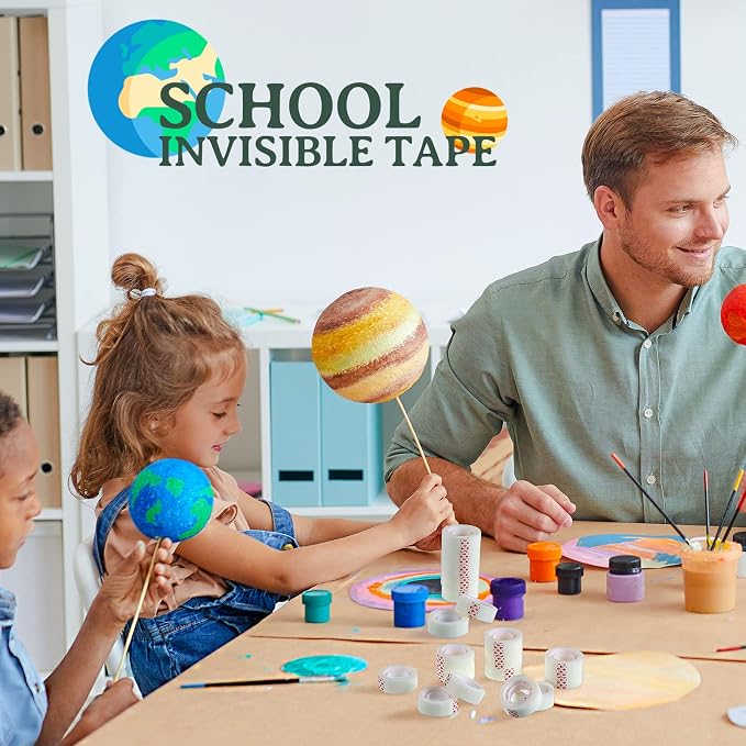 Yahenda Invisible Tapes, 96 Rolls 0.75x1000 Inches Clear Matte Finish Tape - Image 6