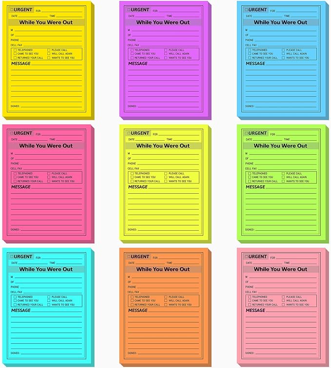 Eaasty 9 Pieces While You were Out Pads 4 x 5 Inches Assorted Colors Sticky by Eaasty