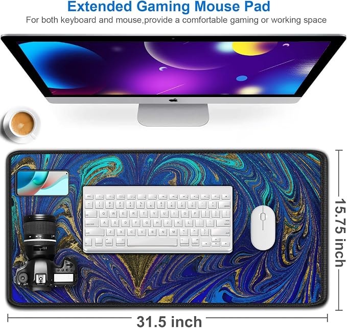 Large Mouse Pad, 31.5x15.7 inch Large Extended Computer Keyboard Mouse Mat - Image 2