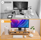 Homerays Bamboo Monitor Stand Riser, No Assembly Required Exquisite Monitor - Image 2