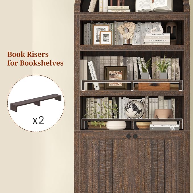 81" Tall Arched Cabinets, Bookcase - Image 4