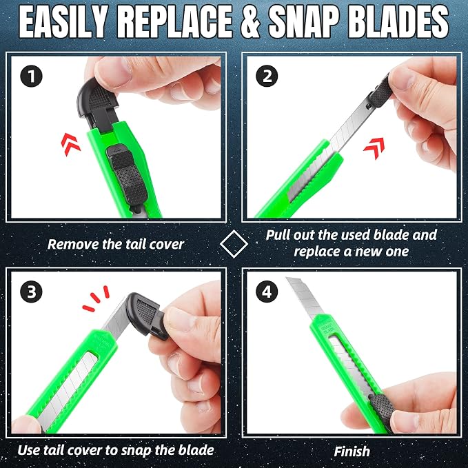 TIFICAL 16 Pack Box Cutter Retractable, 9mm Wide Utility Knife, Box Opener - Image 4