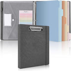 SKYDUE Clipboard Binder with Dividers, 1 Inch 3 Ring Binder with Clipboard on by SKYDUE