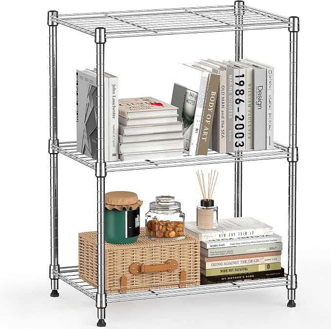 M MZG 450 lbs Wire Storage Shelving 3-Tier Utility Shelving Unit Steel by MEIGAOPLASTICANDMETALHKCOLIMITED