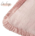 Foindtower Set of 2 Decorative Linen Fringe Throw Pillow Covers Farmhouse - Image 3