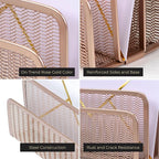 BLU MONACO Rose Gold Metal Mesh Letter Sorter | 3-Slot Vertical Mail Organizer - Image 2