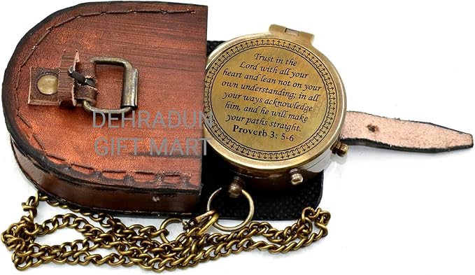 ''Trust in The Lord'' Proverb3:5-6 Special Bibal Quote Scriptue Engraved Compass - Image 6