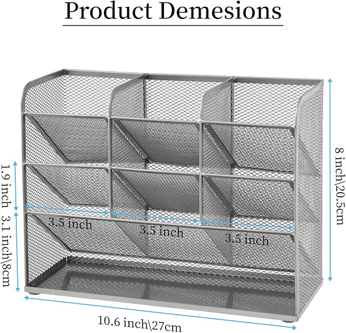 Marbrasse Mesh Desk Organizer, Desktop Stationary Organizer, Storage Rack - Image 6