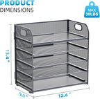 Marbrasse Paper Organizer Letter Tray, 5 Tier Mesh File Organizer - Image 3