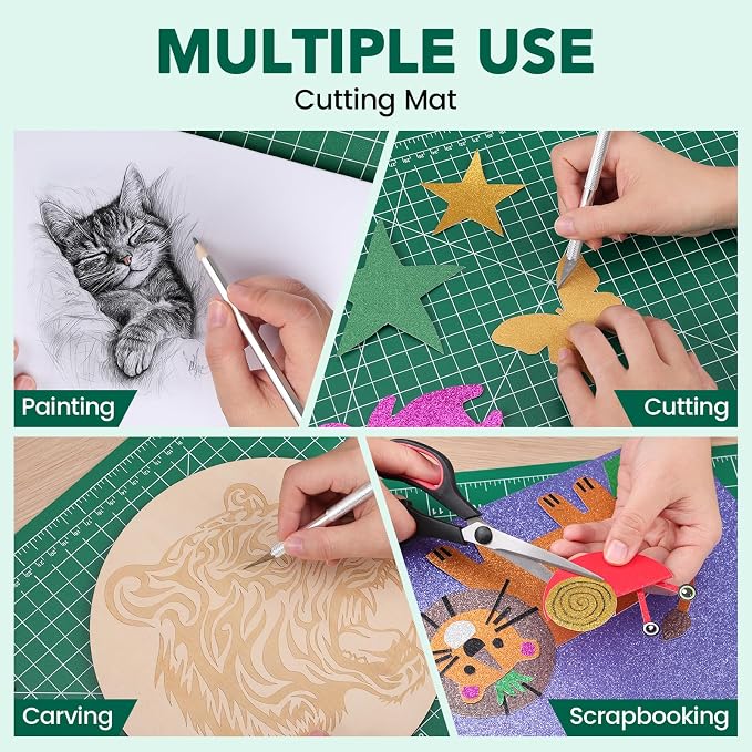 CLOYAN Cutting Mat 12"x18", 10 Pack Double-Sided 5-Ply Self Healing Sewing - Image 6