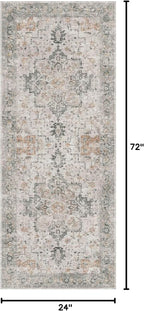 GENIMO Runner Rug 2x6 Non Slip Machine Washable Vintage Hallway Runner Rug - Image 2